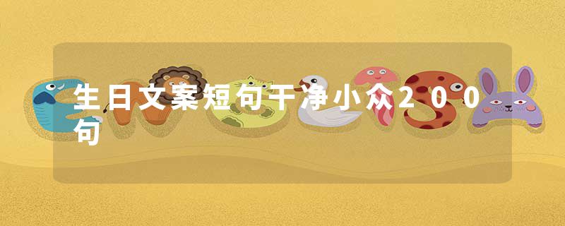 生日文案短句干净小众200句