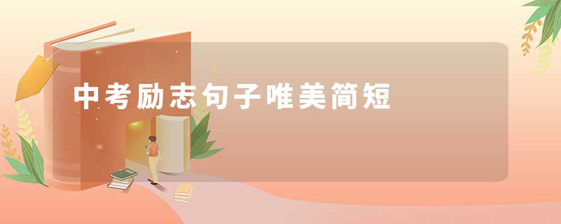 中考励志句子唯美简短