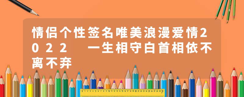 情侣个性签名唯美浪漫爱情2022 一生相守白首相依不离不弃