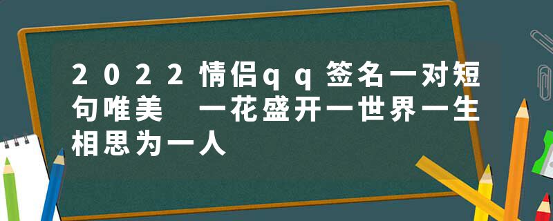 2022情侣qq签名一对短句唯美 一花盛开一世界一生相思为一人