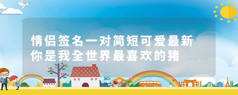 情侣签名一对简短可爱最新 你是我全世界最喜欢的猪