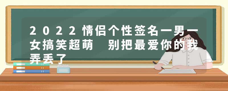 2022情侣个性签名一男一女搞笑超萌 别把最爱你的我弄丢了