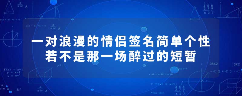 一对浪漫的情侣签名简单个性 若不是那一场醉过的短暂