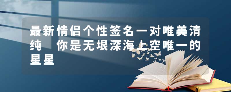 最新情侣个性签名一对唯美清纯 你是无垠深海上空唯一的星星