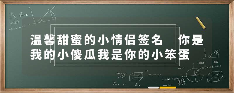 温馨甜蜜的小情侣签名 你是我的小傻瓜我是你的小笨蛋