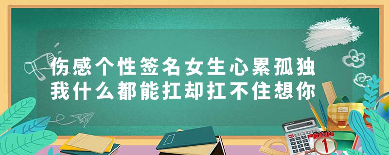 伤感个性签名女生心累孤独 我什么都能扛却扛不住想你