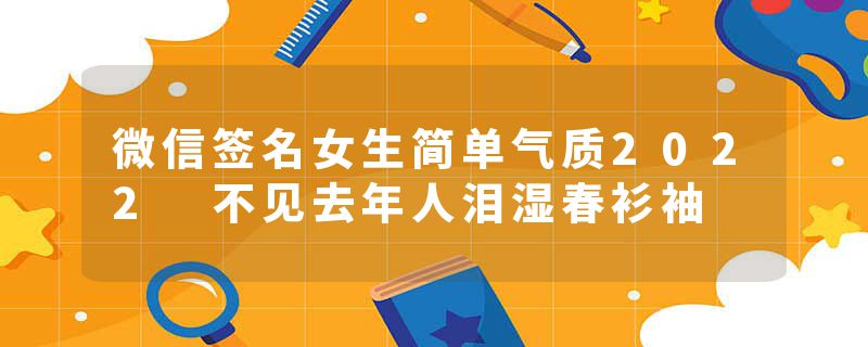 微信签名女生简单气质2022 不见去年人泪湿春衫袖