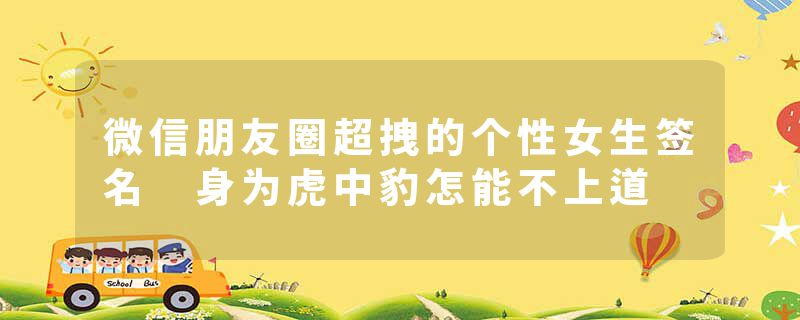微信朋友圈超拽的个性女生签名 身为虎中豹怎能不上道