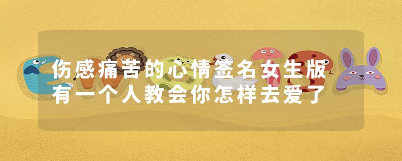 伤感痛苦的心情签名女生版 有一个人教会你怎样去爱了