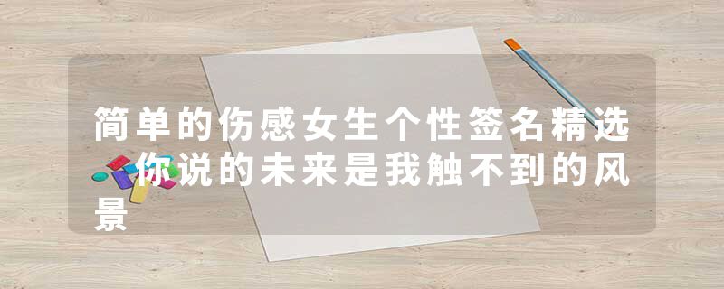 简单的伤感女生个性签名精选 你说的未来是我触不到的风景
