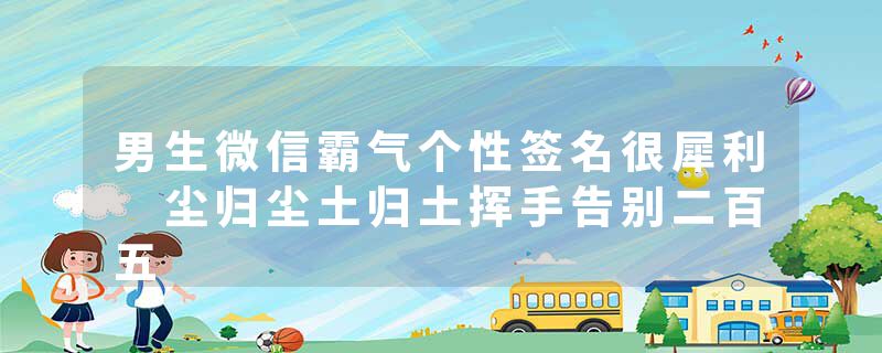 男生微信霸气个性签名很犀利 尘归尘土归土挥手告别二百五
