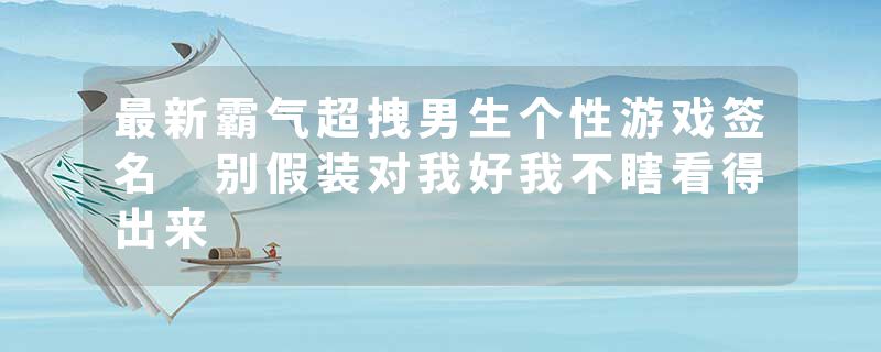 最新霸气超拽男生个性游戏签名 别假装对我好我不瞎看得出来