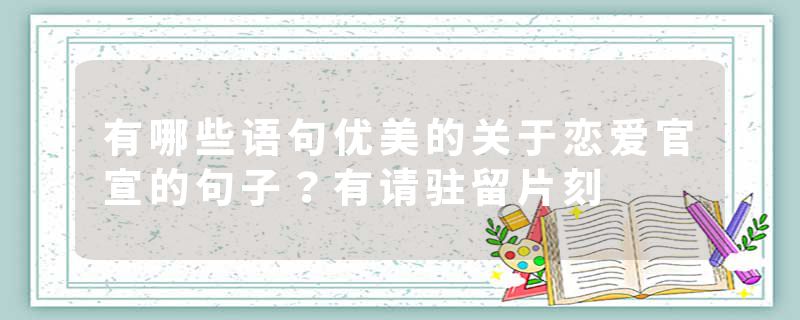 有哪些语句优美的关于恋爱官宣的句子？有请驻留片刻