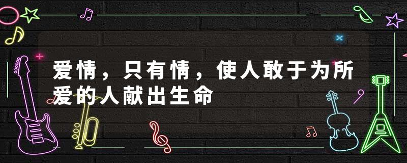 爱情，只有情，使人敢于为所爱的人献出生命