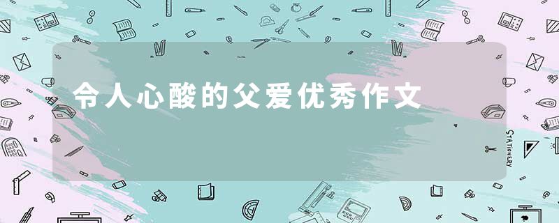 令人心酸的父爱优秀作文