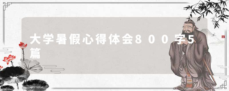 大学暑假心得体会800字5篇