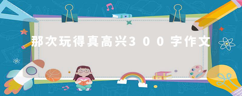 那次玩得真高兴300字作文