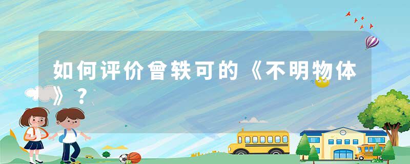 如何评价曾轶可的《不明物体》?