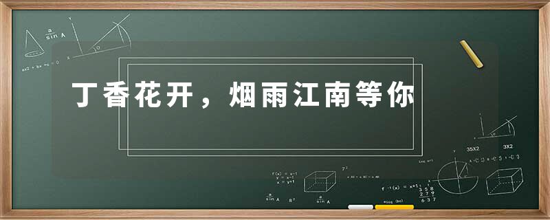 丁香花开，烟雨江南等你
