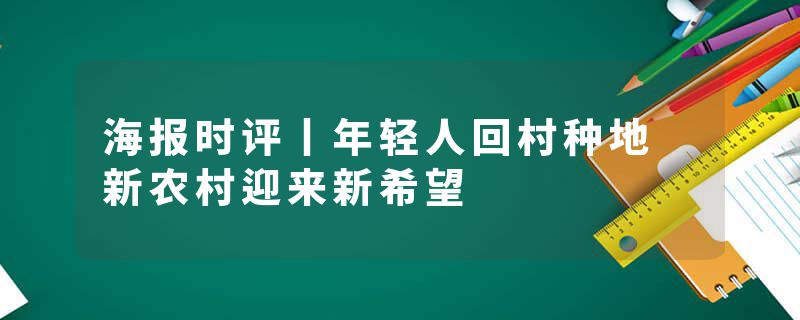 海报时评丨年轻人回村种地 新农村迎来新希望