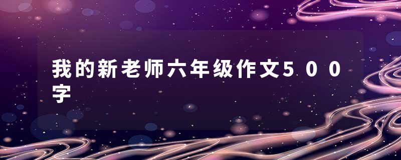 我的新老师六年级作文500字