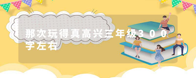 那次玩得真高兴三年级300字左右
