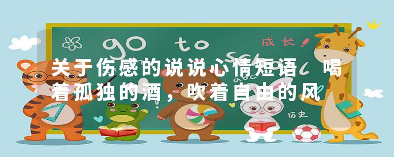 关于伤感的说说心情短语 喝着孤独的酒，吹着自由的风