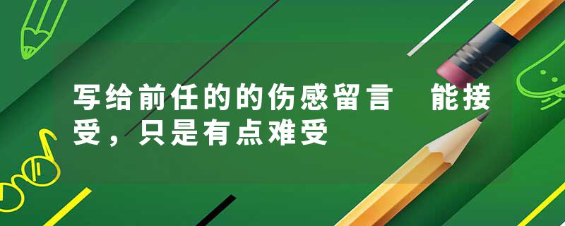 写给前任的的伤感留言 能接受,只是有点难受