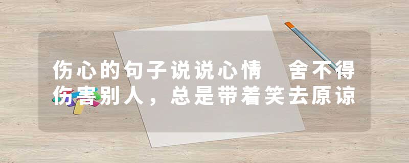 伤心的句子说说心情 舍不得伤害别人，总是带着笑去原谅