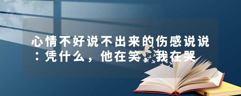 心情不好说不出来的伤感说说:凭什么,他在笑,我在哭