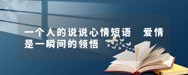一个人的说说心情短语 爱情是一瞬间的领悟