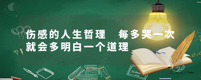 伤感的人生哲理 每多哭一次就会多明白一个道理