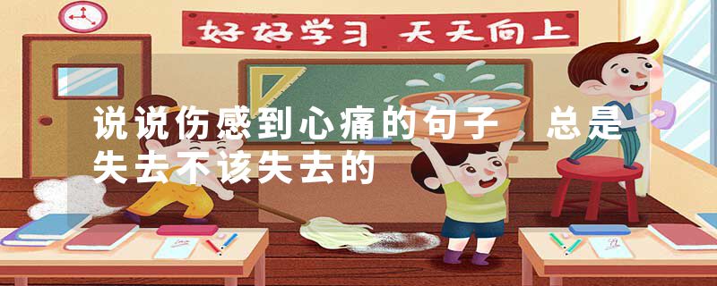 说说伤感到心痛的句子 总是失去不该失去的