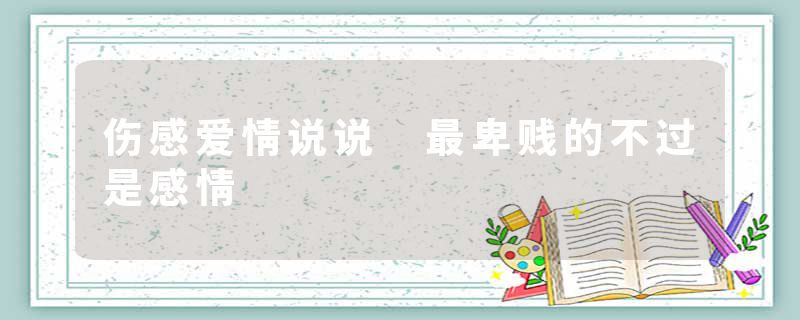 伤感爱情说说 最卑贱的不过是感情