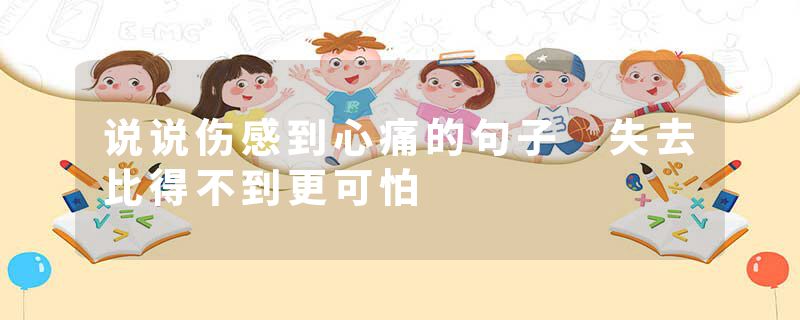 说说伤感到心痛的句子 失去比得不到更可怕