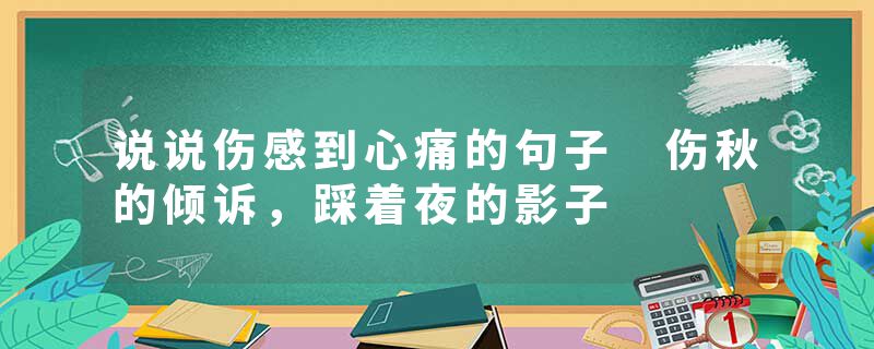 说说伤感到心痛的句子 伤秋的倾诉，踩着夜的影子