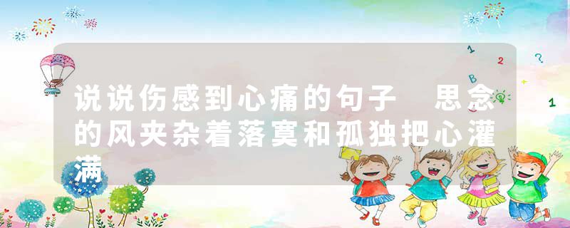 说说伤感到心痛的句子 思念的风夹杂着落寞和孤独把心灌满