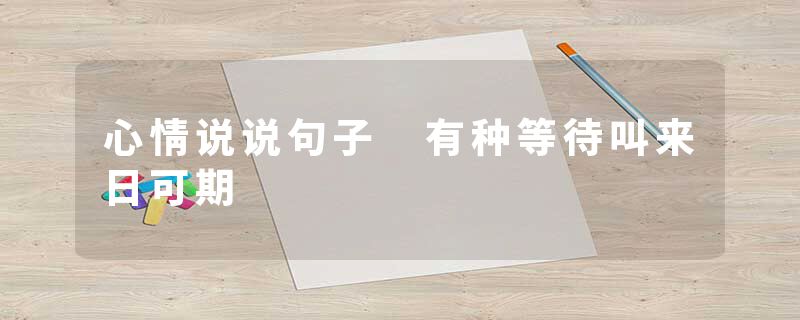 心情说说句子 有种等待叫来日可期