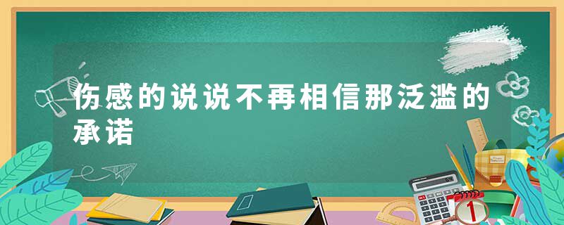 伤感的说说不再相信那泛滥的承诺