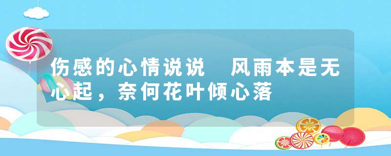 伤感的心情说说 风雨本是无心起，奈何花叶倾心落