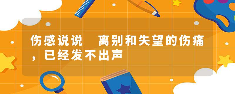 伤感说说 离别和失望的伤痛,已经发不出声