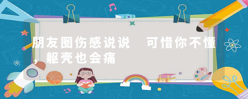 朋友圈伤感说说 可惜你不懂,躯壳也会痛