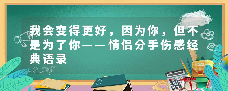 我会变得更好，因为你，但不是为了你——情侣分手伤感经典语录