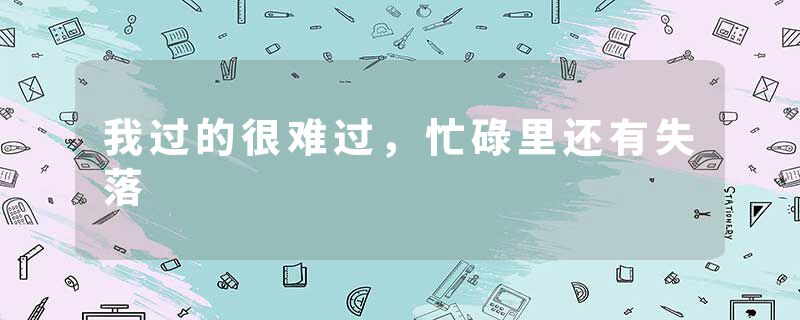 我过的很难过，忙碌里还有失落