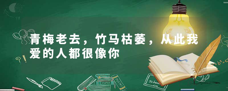 青梅老去，竹马枯萎，从此我爱的人都很像你