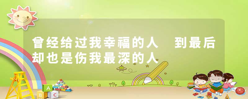 曾经给过我幸福的人 到最后却也是伤我最深的人