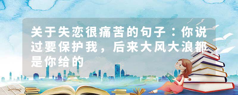 关于失恋很痛苦的句子：你说过要保护我，后来大风大浪都是你给的