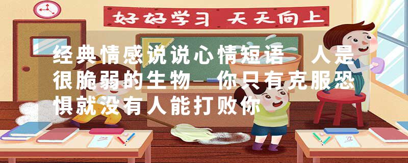 经典情感说说心情短语 人是很脆弱的生物 你只有克服恐惧就没有人能打败你