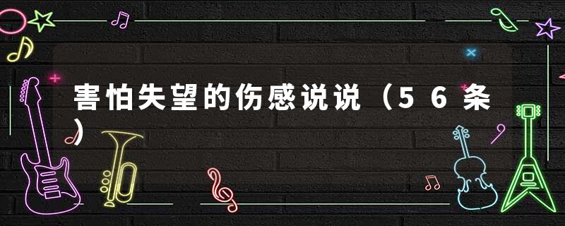 害怕失望的伤感说说(56条)