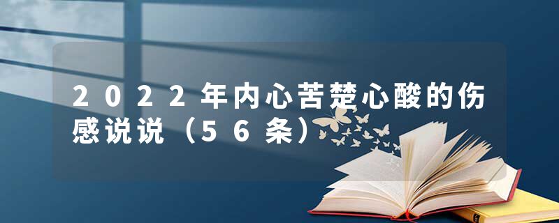 2022年内心苦楚心酸的伤感说说（56条）